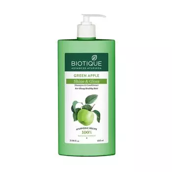 Шампунь-кондиционер с Зеленым яблоком (650 мл), Green Apple Shine & Gloss Shampoo & Conditioner, Biotique 33.40625