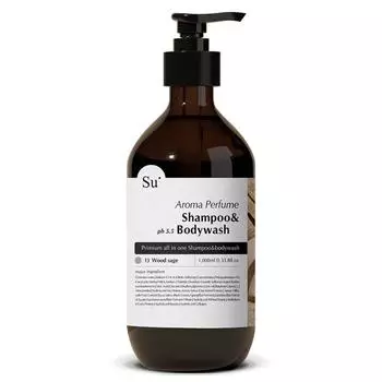 Шампунь-мыло Soo Organic Perfume Wood Sage, 1 л, 1 шт.