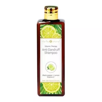 Шампунь против перхоти с Черным перцем, Лимоном и Витамином Е (100 мл), Anti Dandruff Shampoo Black pepper Lemon Vitamin E, Herbs & More