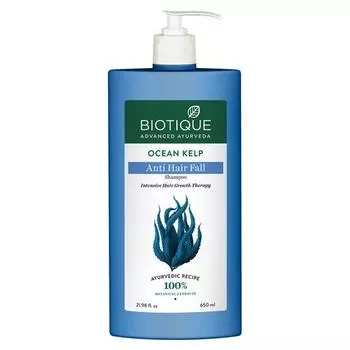 Шампунь против выпадения волос Biotique Ocean Kelp | Интенсивная терапия для роста волос | Шампунь против выпадения волос, сохраняющий блеск | 650 мл