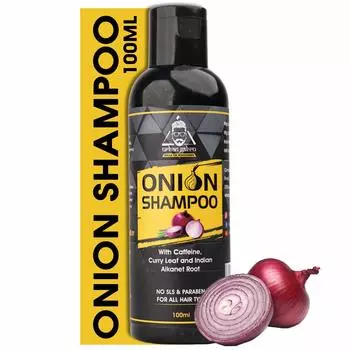 Шампунь UrbanGabru Onion 100 мл для контроля выпадения волос с кофеином, листьями карри и корнем алканы 100ml
