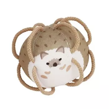 Shaol Mini Wakka Ball с колокольчиком от месяца до первой игрушки детская игрушка в подарок моющаяся подставка S11029 (6 / Ежик/Малыш) (Тканевый шар) бежевый