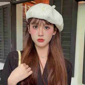 Шапка женская Xiaoxiangfeng Bow Beret Design Sense Niche Crowd Winter Bud Hat One Size