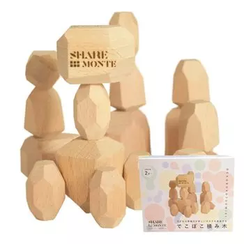 SHARE MONTE Bumpy Building Made in Montessori Building 2 Year 18 Educational Recommended by Montessori Trainers Wood Education Made in Share Monte