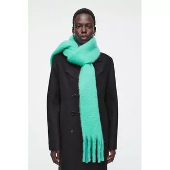 Шарф Cos Japan Fringe Brushed Mohair turquoise/205x25