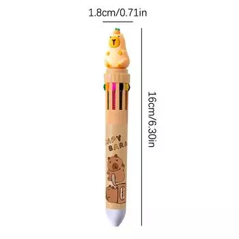 Шариковая ручка Animal 10 цветов Kawaii Cute Cartoon Capybara Signature Pen Школьные канцелярские принадлежности для письма Детский подарок