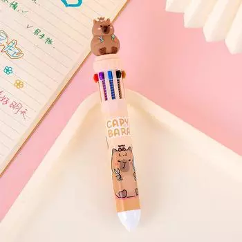 Шариковая ручка Capybara 10 цветов, симпатичная, 0,5 мм, цветная гелевая ручка, школьные канцелярские принадлежности, канцелярские принадлежности, разноцветная ручка A4