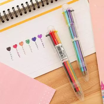 Шариковая ручка Creative, 6-цветная ручка с кнопочным механизмом 1 PC