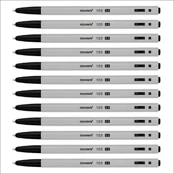 Шариковая ручка monami 153 0,5 мм, черная, 12 шт. Black, 12 pcs