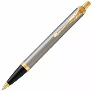 Шариковая ручка PARKER IM Brushed Metal GT Medium Point Gift Box Оригинальный импортный продукт 1975642 На масляной основе