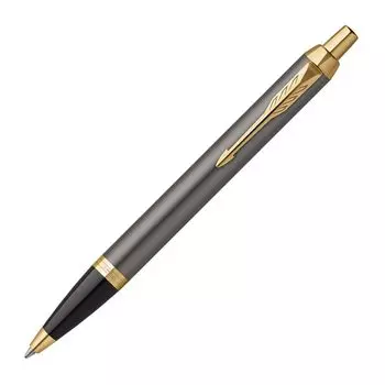 Шариковая ручка PARKER IM Gray GT со средним кончиком, подарочная коробка, подарок, роскошь, обычный импортный продукт 2213843 на масляной основе