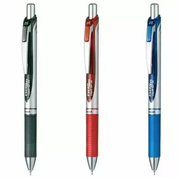 Шариковая ручка Pentel с гелевыми чернилами Energel, выдвижная, 0,7 мм, белый стержень AMZ-BLN75Z-3, 3 цвета