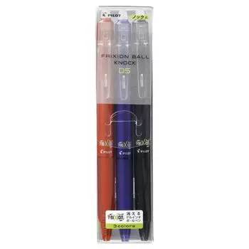 Шариковая ручка Pilot стираемая Frixion Ball Knock 0.5 3 цвета LFBK-69EF-3C