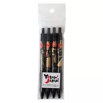 Шариковая ручка Sailor Fountain Pen JAPAN, черная, 4 шт. 15-9223-000