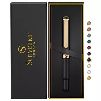 Шариковая ручка Scriveiner Silver Black Chrome EDC Luxury Pen Великолепная тяжелая карманная ручка с покрытием 24K Удобная ручка для письма Лучшая ручка в подарок для мужчин