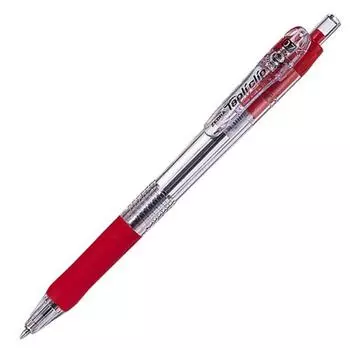 Шариковая ручка Tapli Clip Zebra, красная, 10 шт., на масляной основе 0,7 B-BN5-R