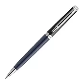 Шариковая ручка WATERMAN Metropolitan Essential Black Blue CT с тонким наконечником в подарочной коробке, подарочная, класса люкс, обычная, импортная, 2202914 на масляной основе