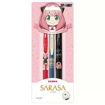 Шариковая ручка Zebra Gel Sarasa Series Spy Family Family Set SE-JJ15-FAMILY-SF