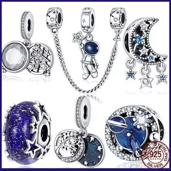 Шарм Plata De Ley 925 Подходит для браслета 925 стерлингового серебра Kitten Galaxy Series бисерные женские украшения своими руками