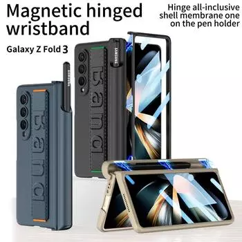 Шарнир на запястье для Samsung Galaxy Z Fold 3 5g, защитная стеклянная пленка для экрана, магнитный держатель для ручки Case & Screen Protector чёрный