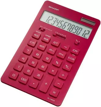 SHARP Calculator 12 digits size Red (nice type) EL-N802-RX