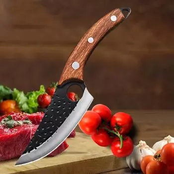 Sharp Chef Meat Cleaver Buther Boning Knife Stainless Steel Beef Knife Fish Fruit Wooden Handle Utility Knife Kitchen Knives boning knife