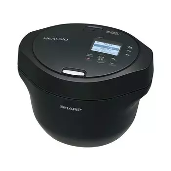 Sharp Healsio Hot Cook Electric Cooking Pot Waterless Pot For People Smartphone Link Black 1.6L 2-4 KN-HW16G-B