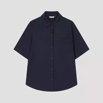 She S miSS baSic Linen Short Sleeve Shirt SwwSto21020 Dn DARK NAVY/55