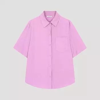 She S miSS baSic Linen Short Sleeve Shirt SwwSto21020 Pi Pink/55