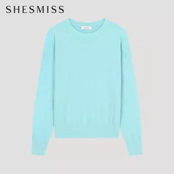 She S miss базовый вязаный свитер с круглым вырезом SSkpoo12650 Ll light blue/55