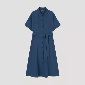 She S miSS Belted Flare Shirt dreSS Swwopo21030 Bl Blue/55