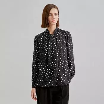 She S Miss Dot Pattern Tie BlouSe Swwbln42030 Ivory/55