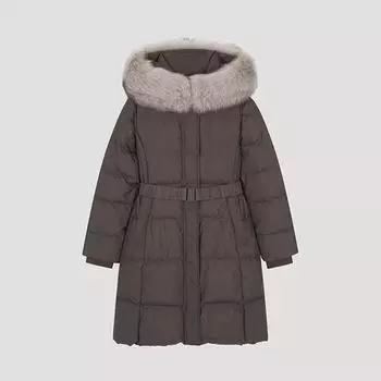 She S miSS Джемпер на утином пуху с поясом из лисьего меха SSdjpo42090 Br Braun/55
