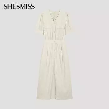 She S miss платье с клапаном и V-образным вырезом Swwopo21060 Gb gray beige/55