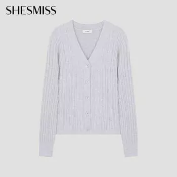 She S miSS Блестящий вязаный кардиган с V-образным вырезом SSkcdo41070 lV light violet/55
