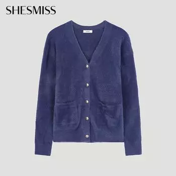 She S miSS Волосатый кардиган с V-образным вырезом SSkcdo41050 Dl dark blue/55