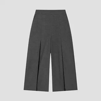 She S Miss Inverted Pleated Culotte Pants SwwSlo41110 Mg MELANGE GRAY/55
