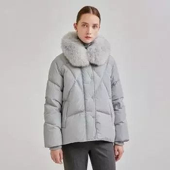 [She S miSS] Короткий джемпер из меха утиного пуха SSdjpn42050 light beige/55