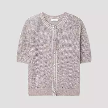 [She S miSS] Metal Round Neck Cardigan SSkcdp22020 Lw light brown/55