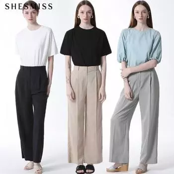 She S miss One Tuck льняные брюки Цена 178 000 вон Light Khaki (LK)/55