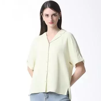 She S Miss Открытый воротник рукава рубашка Цена 138 000 вон Light yellow (LY)/55