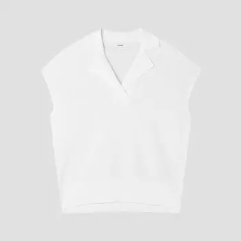 [She S miSS] Открытый воротник V-образный вырез трикотаж SSkpop21640 Cr creamy/55