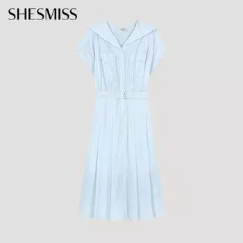 She S Miss платье с поясом и матросским воротником Swwopo22180 LL light blue/55