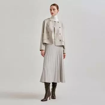 She S miSS Плиссированная трикотажная юбка SakSkn42510 dark brown/00