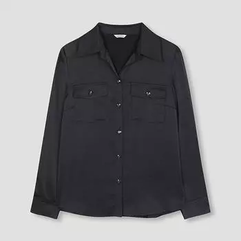 She S miSS Pocket Satin blouSe SwwStn31020 Bk blacks/55