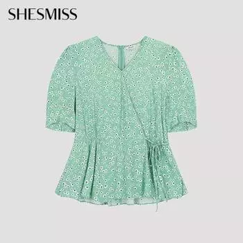 She S MiSS Puff V Neck Wrap blouSe Swwblo22080 Mi minted/55