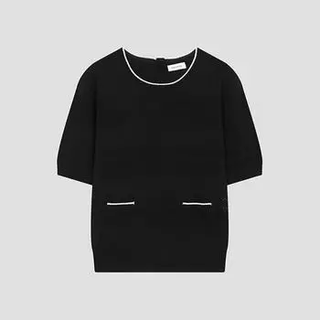 She S miSS Punching Pocket Short Sleeve Knit SSkpoo21140 Bk blacks/55