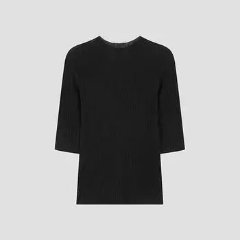 She S miSS ребристый трикотажный свитер с коротким рукавом SSkpoo32060 Bk blacks/55