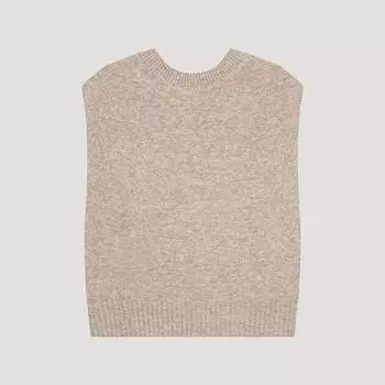 She S miss Круглый вырез горловины Трикотажный жилет на пуговицах SSkvto42050 Я MELANGE BEIGE/55