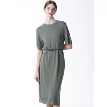 She S Miss платье с круглым вырезом и поясом цена 198 000 вон Light Khaki (LK)/55